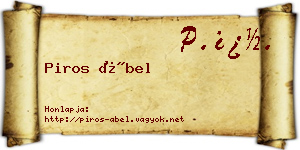 Piros Ábel névjegykártya